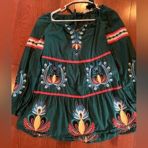 Anthropologie Let Me Be embroidered dress size medium